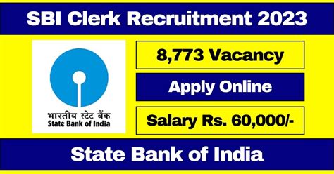 SBI Clerk Recruitment 2023 Notification Out For 8773 Vacancies