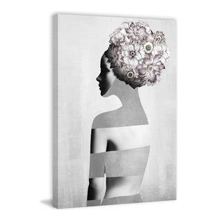 Naked Gray Flower Painting Print On Wrapped Canvas 20 X30 Contemporary Prints And