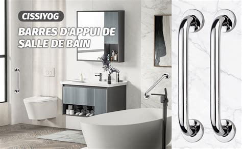 Pcs Barre Dappui De Salle De Bain D Appui En Inox Murale Robuste