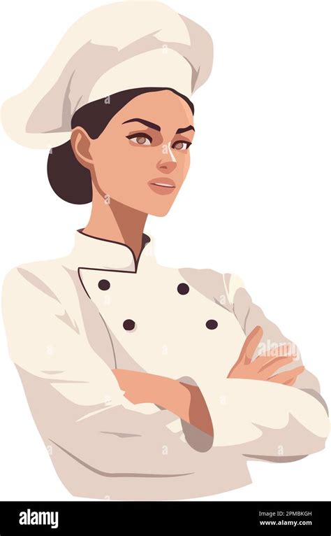 One Woman Chef Smiling In Kitchen Uniform Stock Vector Image And Art Alamy