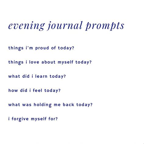 Evening Prompts In 2023 Daily Journal Prompts Mindfulness Journal