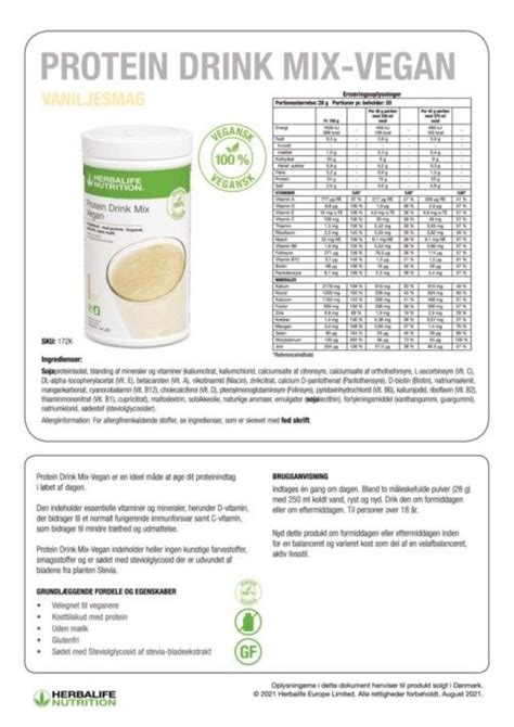 Protein Drink Mix Vegan Selvst Ndigt Herbalife Nutrition Medlem