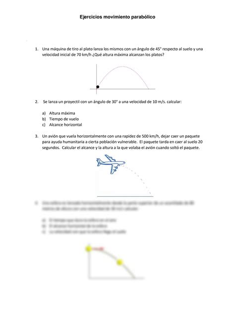 SOLUTION Ejercicios Movimiento Parab Lico Studypool