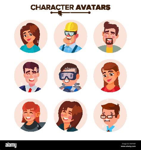 People Avatars Collection Vector Default Characters Avatar Cartoon