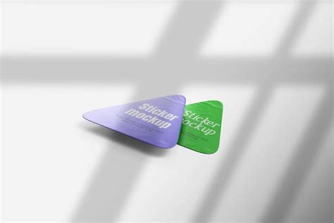 Premium Psd Triangle Sticker Mockup
