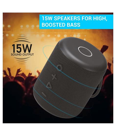 Portronics Sound Drum Plus W Portable Bluetooth Speaker Black Por