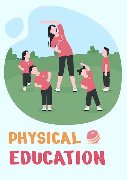 Premium Vector Physical Education Poster Flat Outdoor Exercise