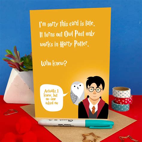 Harry Potter Card Funny Birthday Card Funny Harry Potter Etsy