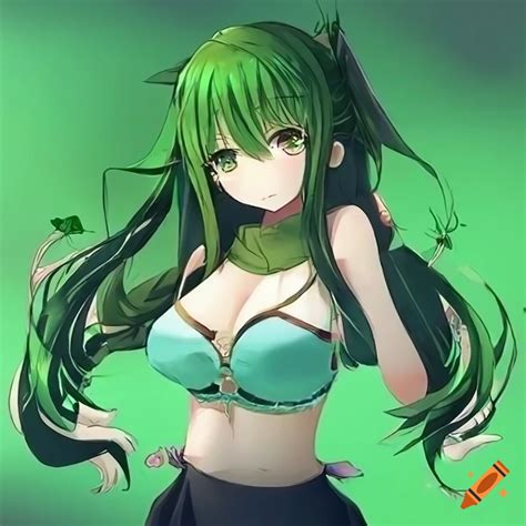 Anime Girl With Green Hair