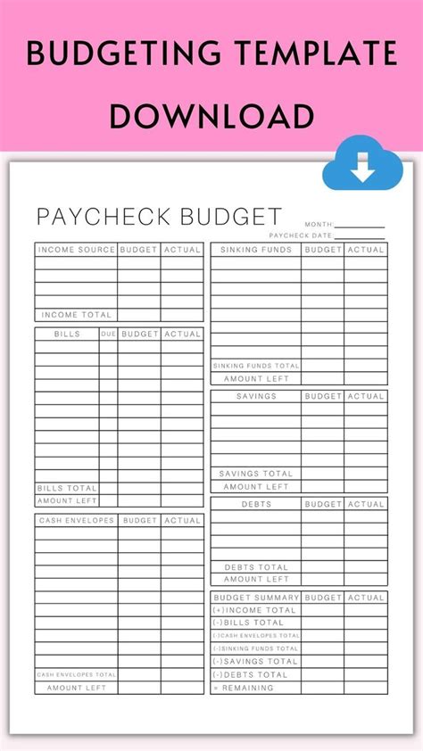 Budget By Paycheck Printables