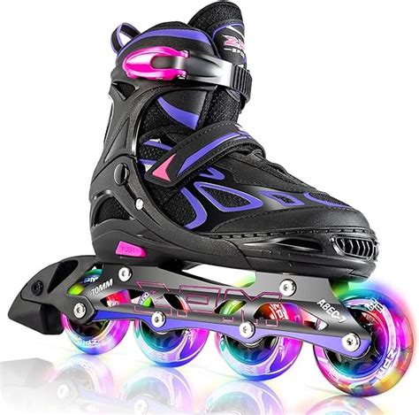 Pm Sports Vinal Girls Adjustable Flashing Inline Skates All Wheels