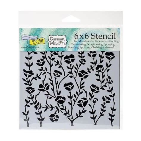 The Crafters Workshop Stencil 6x6 Wild Blooms Midoco Art And Office