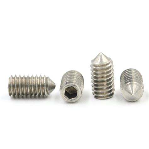 Hex Socket Nylon Tipped Stainless Steel Set Screw Cone Point Set Screw