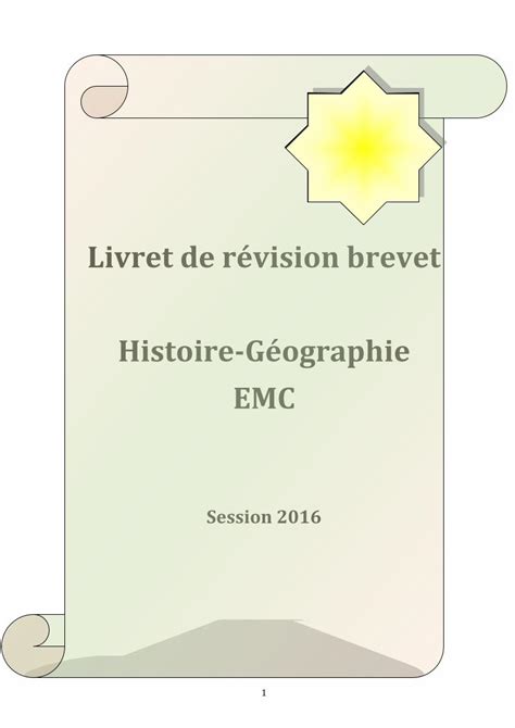 PDF Livret de révision brevet Histoire Géographie EMCblog ac