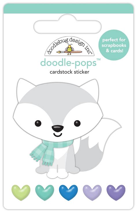 Doodlebug Doodle Pops D Sticker Frosty Fox