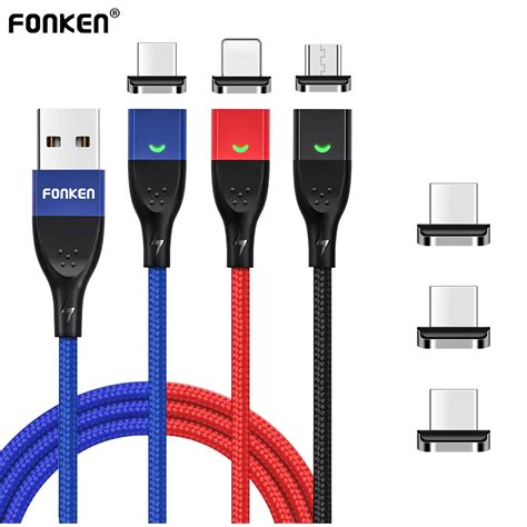 Fonken Cable Magn Tico Micro USB Tipo C Para Iphone 14 Pro Max Cargador