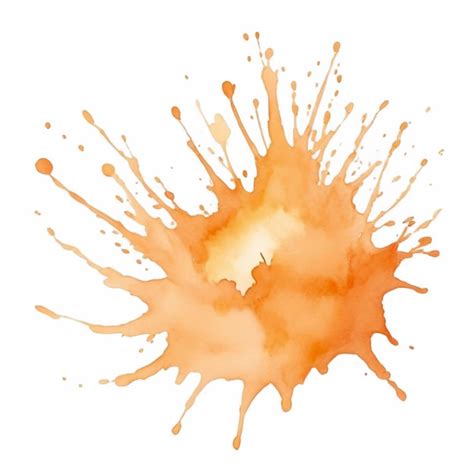 Single Soft Orange Watercolor Splash On White Background Premium Ai Generated Image