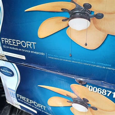 Harbor Breeze Freeport 52 Ceiling Fan Damp Rated With Light Kit Aged Bronze Ebay