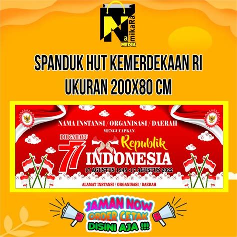 Spanduk Hari Kemerdekaan Ri Terbaru Bisa Custom 200x80 Cm Banner Hut