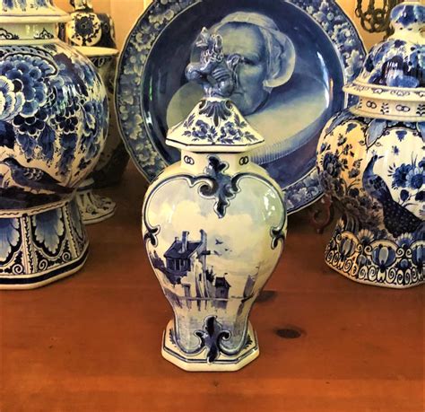 Royal Delft Ginger Jar Vase Delfts Blauw Molen Deksel Etsy