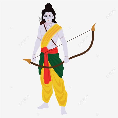 Hindu God Rama With Bow And Arrow Vector God Rama Lord Rama Rama