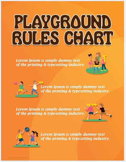 Playground Rules Chart Template For Word Edit And Print