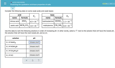 Solved O Acids And Bases Predicting The Qualitative Chegg