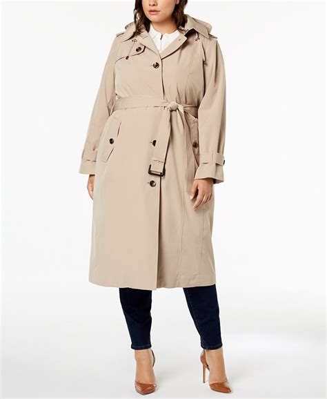 London Fog Plus Size Hooded Trench Coat Macys