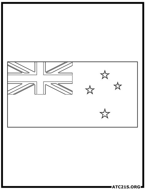 New Zealand Flag Coloring Page | ATC21S