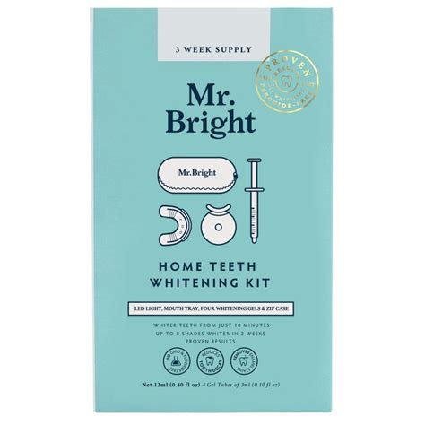 Buy Mr Bright Home Teeth Whitening Kit Zip Case LED Light X4 Gel