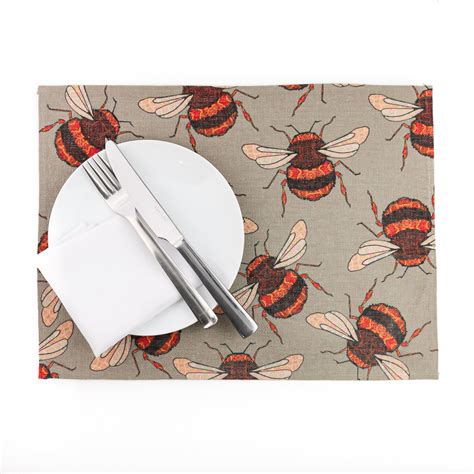 Rustic Bumble Bee Placemat Bee Lover Fabric Dining Mat 15 X Etsy