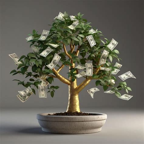 Cinematic 3d Rendering Of Money Tree Premium Ai Generated Image