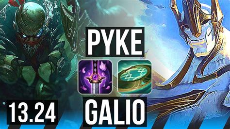 PYKE Vs GALIO MID 11 1 3 1500 Games Godlike KR Grandmaster