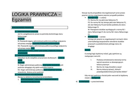 Logika Prawnicza Asdasd LOGIKA PRAWNICZA Egzamin WNIOSKOWANIA