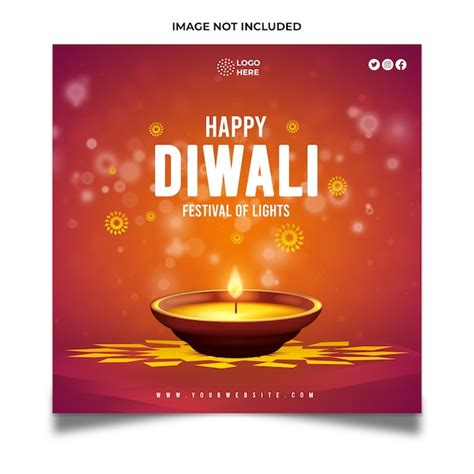 Premium PSD Creative Happy Diwali Social Media Post