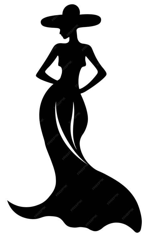 Premium Vector | Silhouette lady in hat Lady with hat Woman silhouette