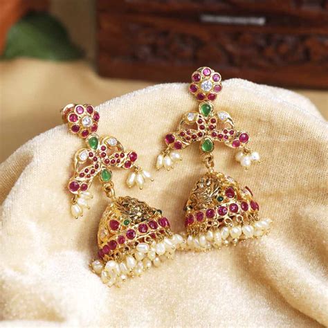 Buy Vaibhav Jewellers 22K Gold Ruby Hangings 76VG4240 Online from Vaibhav Jewellers