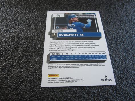 2022 Panini Donruss Mlb Card Bo Bichette Blue Jays 170 Ebay