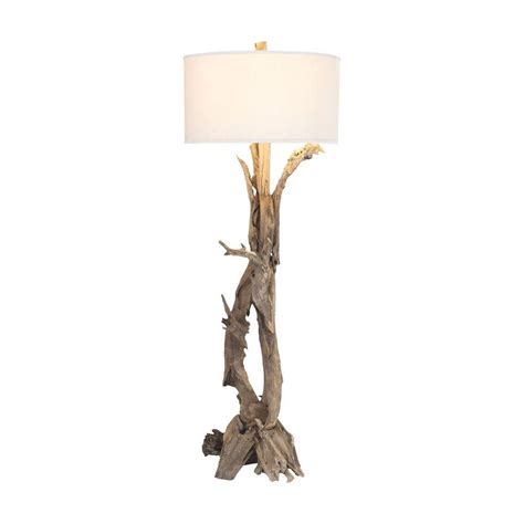 Titan Lighting Hounslow Heath 68 In Natural Teak Root Floor Lamp Tn