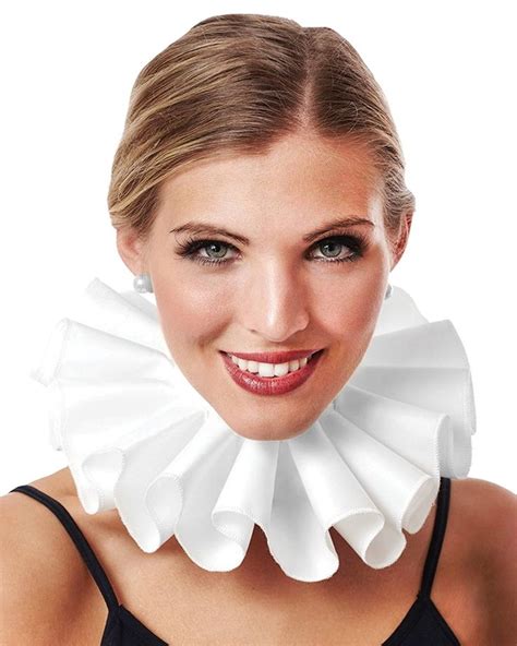 Ruffled White Clown Collar Creepy Hollow Halloween Ruffle Collar