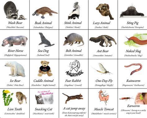 Animals directly translated from German by Arminius1871 on DeviantArt