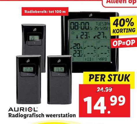 Auriol Radiografisch Weerstation Korting Aanbieding Bij Lidl