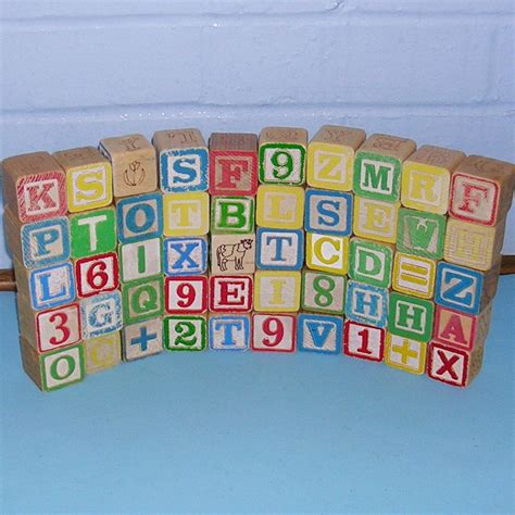 50 Antique Vintage Wood Blocks Wooden Blocks Toy Blocks Etsy Wooden