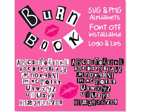 Burn Book Font SVG PNG, Burn Book Font TTF, Burn Book Alphabet Svg ...