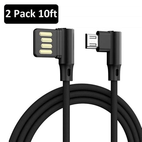 Câble de charge pour tablette Paquet de 2 3M Coude réversible micro