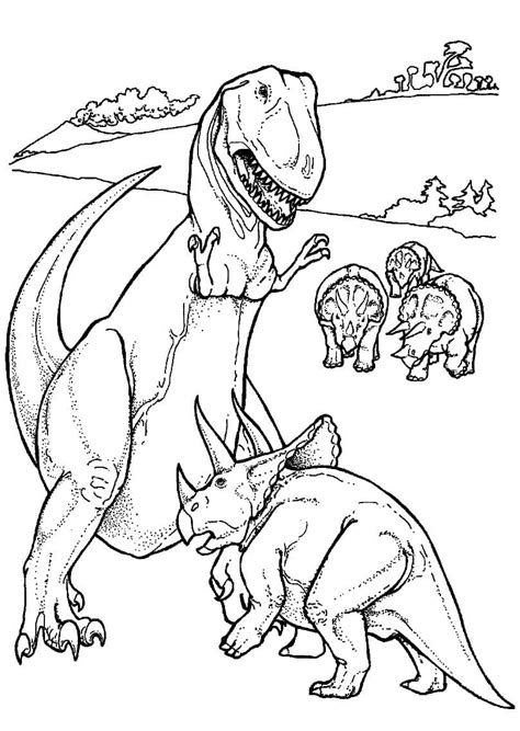 M Larbild Triceratops Vs Tyrannosaurus Skiv Ut Gratis P Malarbilder Se