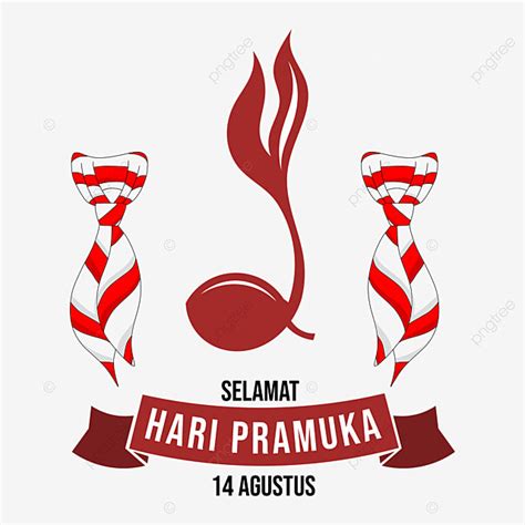 Desain Selamat Hari Pramuka Dengan Elemen Hasduk Dan Kelapa Hari