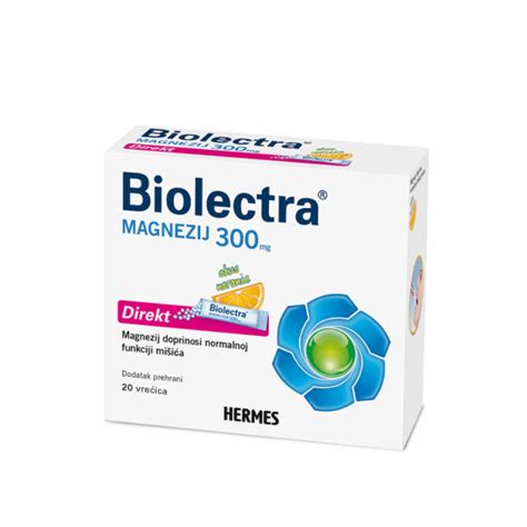 Hermes Biolectra Magnezij Direkt 300 Mg 20 Vrećica Okus Naranča