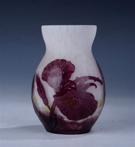 André Delatte Vase Art Nouveau meerlaagse vaas met stilistische