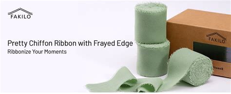 Sage Green Ribbon Chiffon Ribbon For Gift Wrapping Fakilo Fringe